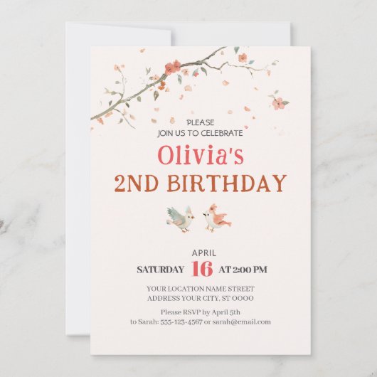 Bloemfeest met katten uitnodiging (Achterkant)