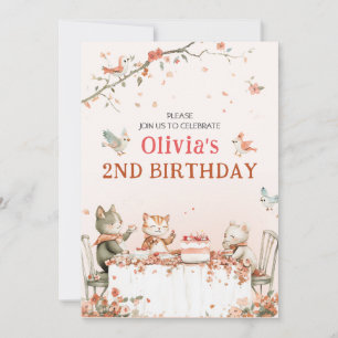 Bloemfeest met katten uitnodiging