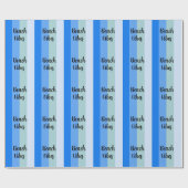 Bloemflesjes, blauwe strepen cadeaupapier (Vlak)
