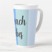 Bloemflesjes, blauwe strepen latte mok (Rechterhoek)