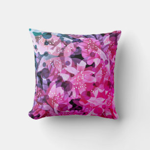 Bloemfloraal beige geel oranje bruine bloemen fl kussen