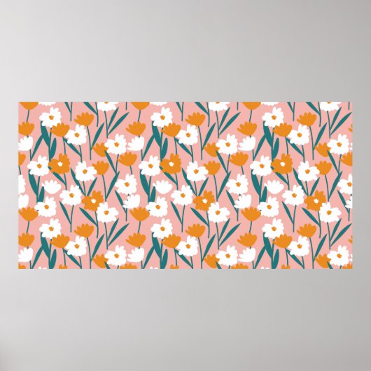 bloemflorale naadloze patroonachtergrond, druk p poster (Voorkant)