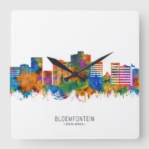 Bloemfontein South Africa Skyline Vierkante Klok