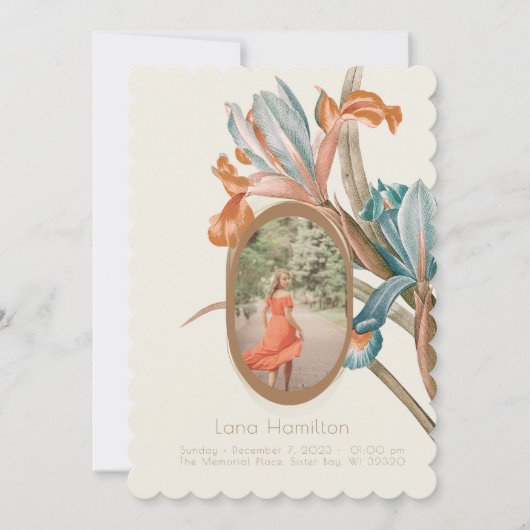  bloemfoto begrafenisprogramma kaart (Voorkant)