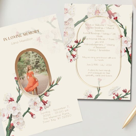  bloemfoto begrafenisprogramma kaart