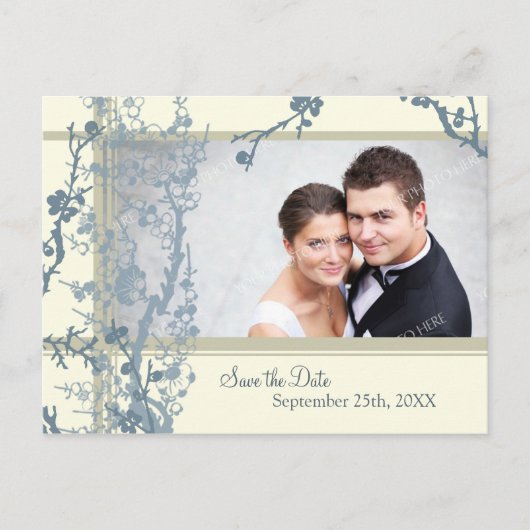 Bloemfoto Bewaar de datum bruiloft Briefkaarten (Voorkant)