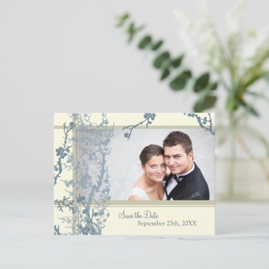 Bloemfoto Bewaar de datum bruiloft Briefkaarten (Staand voorkant)