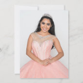 Bloemfoto Blush Pink Quinceanera Kaart (Achterkant)