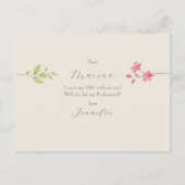 Bloemfoto Bruidsmeisje voorstel Kaart (Achterkant)