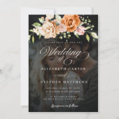 Bloemfoto Huwelijk Sinaasappel en Blush Pink Kaart (Voorkant)