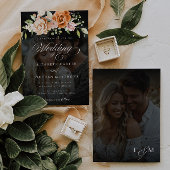 Bloemfoto Huwelijk Sinaasappel en Blush Pink Kaart