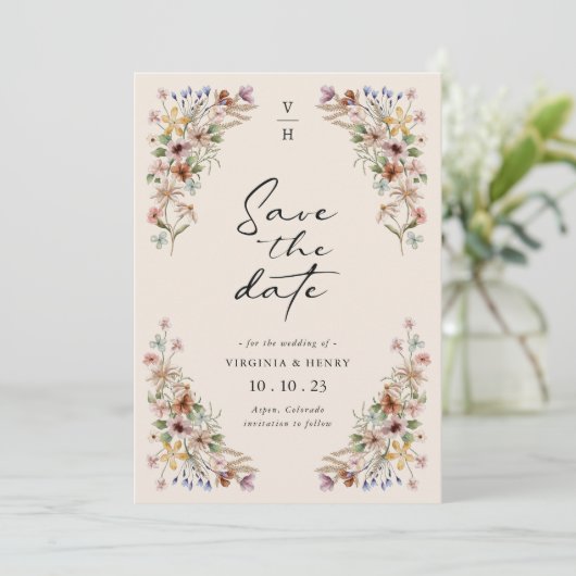  bloemfoto save the date (Staand voorkant)