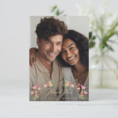 Bloemfoto Subtiele lijst bruiloft Bedankkaart (Staand voorkant)