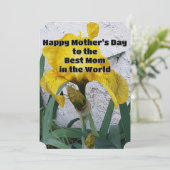 Bloemfoto van gele iris | Moederdag-prijsopgave Feestdagenkaart (Staand voorkant)