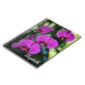 Bloemfotografie Elegante Paarse Orchidee Custom Notitieboek (Linkerzijde)