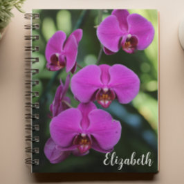 Bloemfotografie Elegante Paarse Orchidee Custom Notitieboek