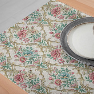Bloemfusie Victoriaans-geïnspireerde Damask Lange Tafelloper