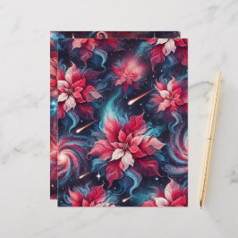 Bloemgalaxy poinsettia patroon plakboek papier