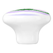 Bloemgeel Blauw Paarse Waterverf Strepen Keramische Knop (Zijkant)