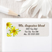 Bloemgeel Bloem Bruine Naam op Witte Structuur Etiket (Insitu)