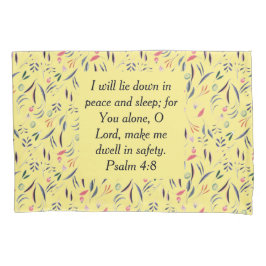 Bloemgeel  Christelijk Bijbelvers Kussensloop