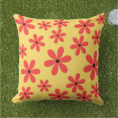 Bloemgeel Decoratief Kussen - Rode Bloemen Cush (Gras)