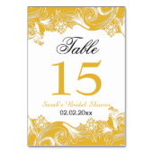 Bloemgeel Gepersonaliseerde tafelnummers (Achterkant)