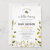 Bloemgeel Geslachtsneutraal Honingbij Baby shower Kaart (Voorkant)
