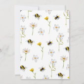 Bloemgeel Geslachtsneutraal Honingbij Baby shower Kaart (Achterkant)