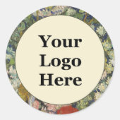 Bloemgeel groen en wit Business Logo Hier Ronde Sticker (Voorkant)