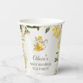 Bloemgeel Groene Thee Party Baby shower Papier Papieren Bekers (Voorkant)