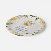 Bloemgeel Groene Thee Party Baby shower Papier Papieren Bordje (Gekanteld)