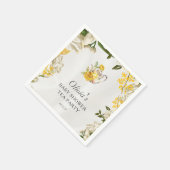 Bloemgeel Groene Thee Party Baby shower Papier Servet (Hoek)