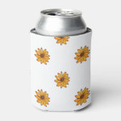 Bloemgeel Hand getrokken inkt patroon Blikjeskoeler (Blikje Voorkant)