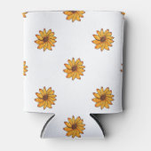 Bloemgeel Hand getrokken inkt patroon Blikjeskoeler (Voorkant)
