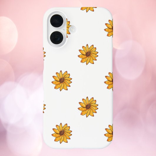 Bloemgeel Hand getrokken patroon Case-Mate iPhone Case