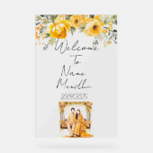 Bloemgeel Mendhi-teken Acryl Bord (Voorkant)