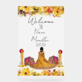 Bloemgeel Mendhi-teken Acryl Bord (Voorkant)