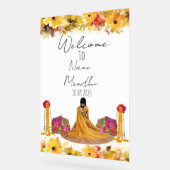 Bloemgeel Mendhi-teken Acryl Bord (Hoek)