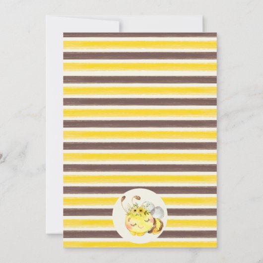 Bloemgeel Onze Honingbij 1e verjaardag Kaart (Achterkant)