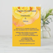 Bloemgeel Sinaasappel Roos Navy Blue Boho Wedding Kaart (Staand voorkant)