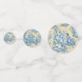 bloemgeel turquoise toile de jouy confetti (Achterkanten)