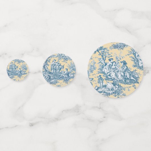  bloemgeel turquoise toile de jouy confetti (Achterkanten)