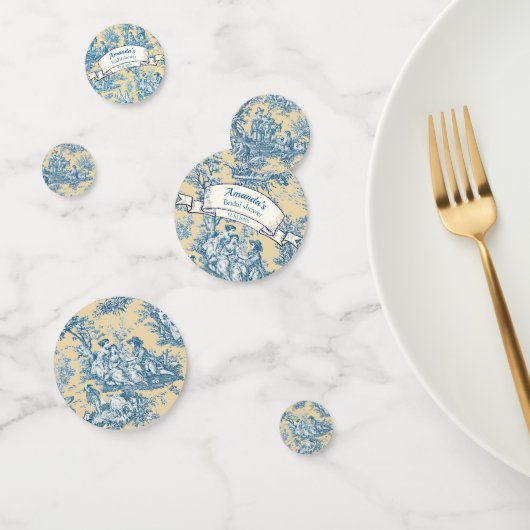 bloemgeel turquoise toile de jouy confetti (Groep)