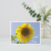 Bloemgeel Zonnebloem Dank u Bloem Briefkaart (Staand voorkant)