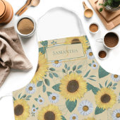 Bloemgeel Zonnebloem Monogram Naam Schort