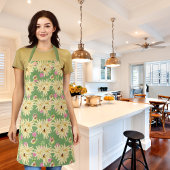 Bloemgeïnspireerde groene peren schort