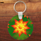 Bloemgele bloemen met groene achtergrond-57557 sleutelhanger (Achterkant)