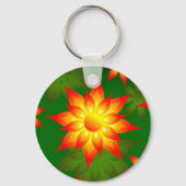 Bloemgele bloemen met groene achtergrond-57557 sleutelhanger (Achterkant)