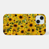 Bloemgele Bloemen Veld iPhone Hoes 15 Case (Achterkant horizontaal)
